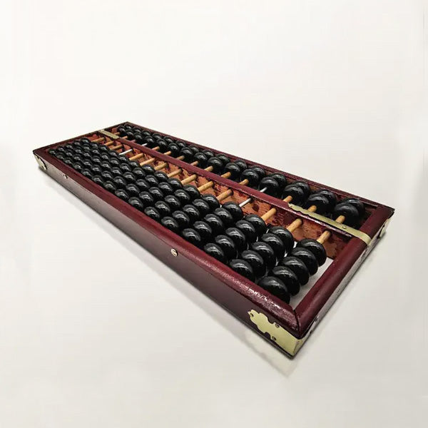 Elegant wooden abacus in solid burgundy finish