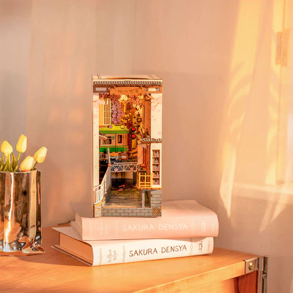 Miniature enchanted forest book nook for bookshelf display