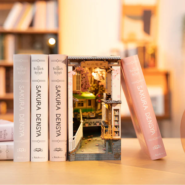 Fairy tale DIY book nook with glowing lanterns and tiny details