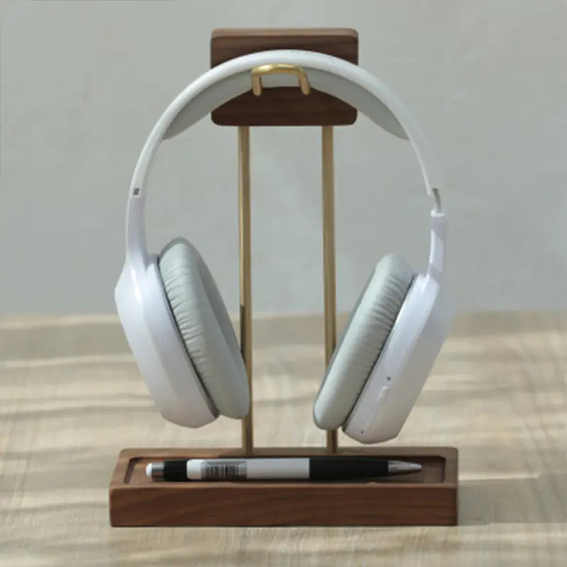Walnut Wood Headphone Stand with USB