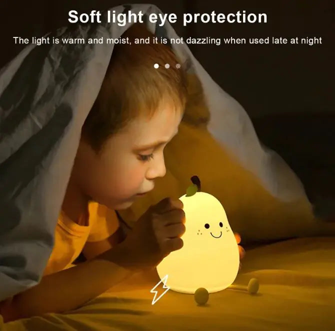 USB Rechargeable LED Pear Lamp for Nighttime Use