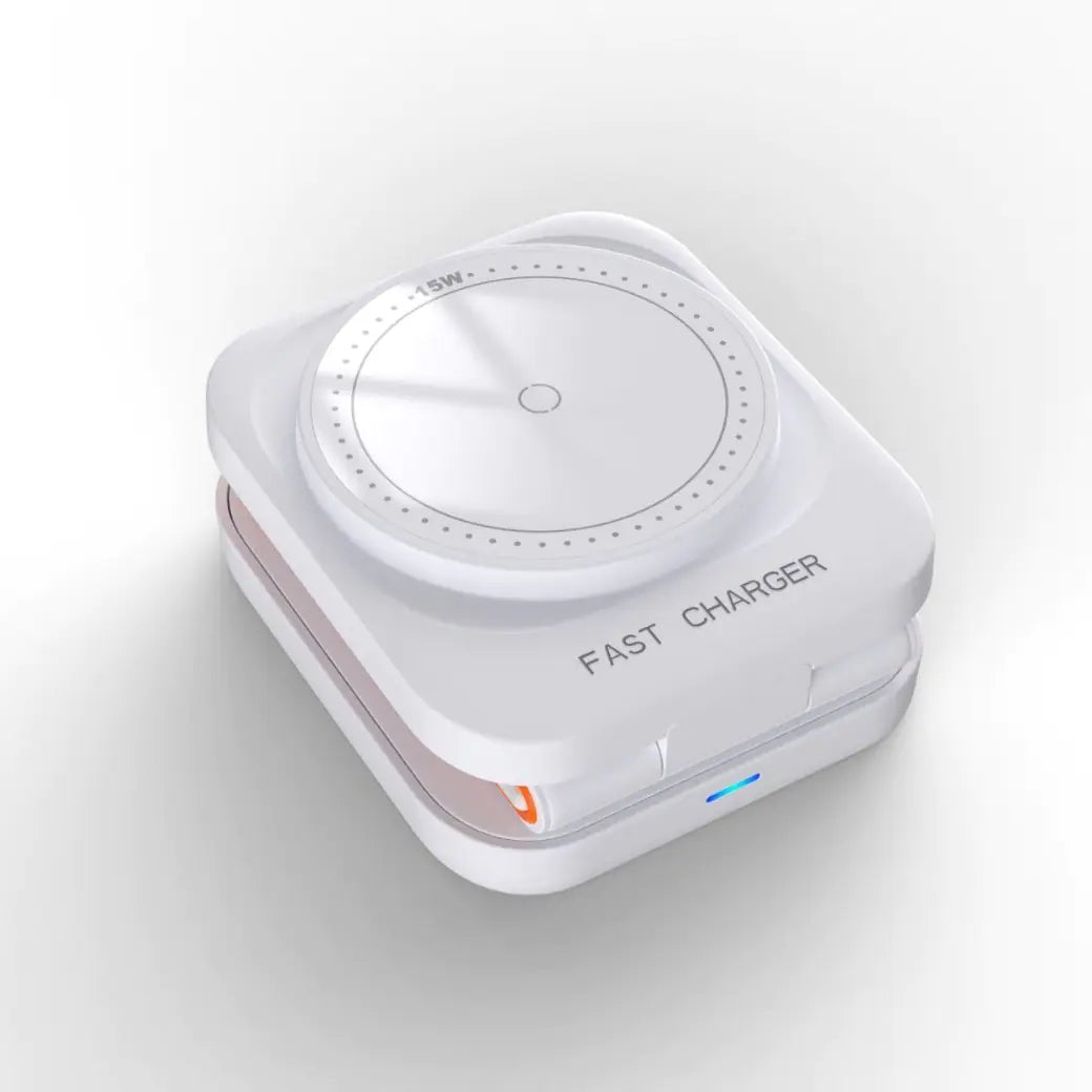 Compact travel-friendly wireless charger with fast charging