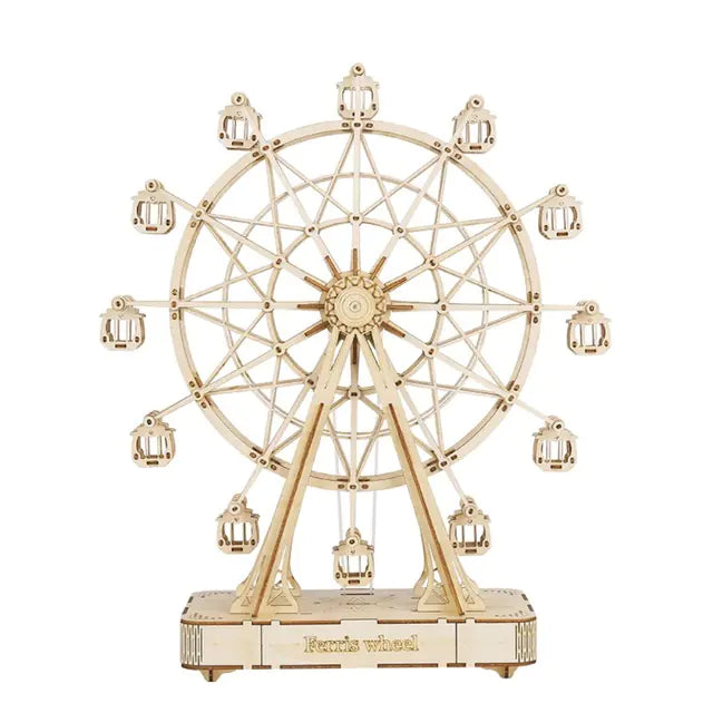 DIY music box puzzle with rotating wheel