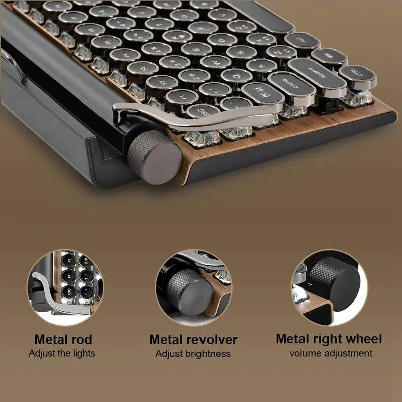 Retro Wireless Typewriter Keyboard