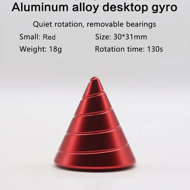 Spinning cone desk toy showing smooth and satisfying motion