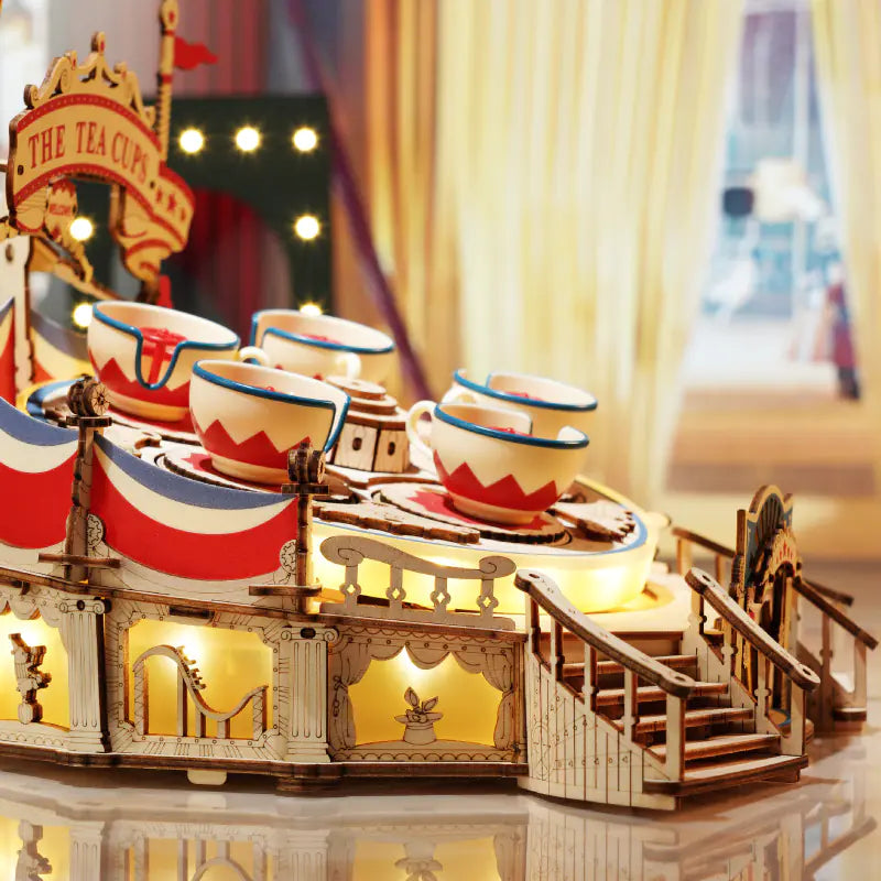 Tea cup music box 3D puzzle kit
