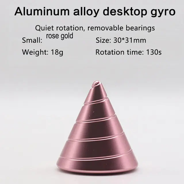 Unique metal desk gadget spinning in place