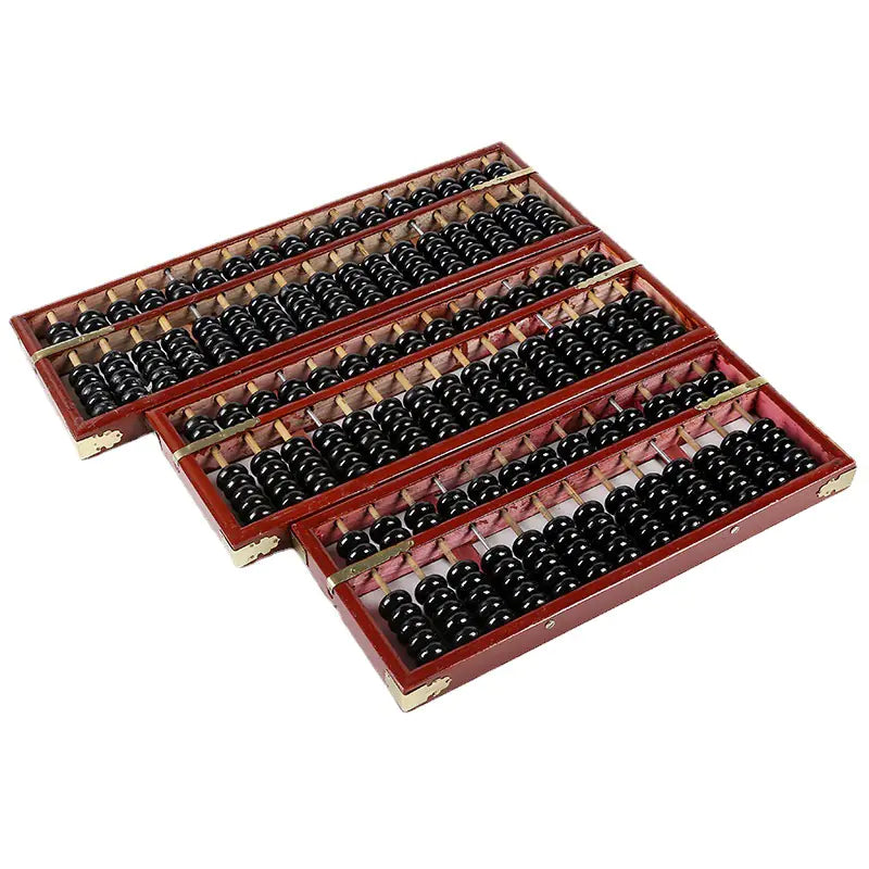Stylish wooden abacus with smooth burgundy tones