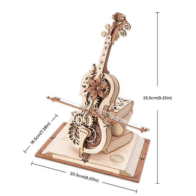 Wooden musical cello 3D puzzle kit
