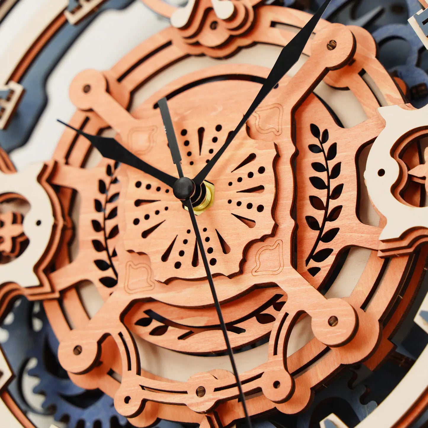 Wooden wall clock puzzle DIY kit