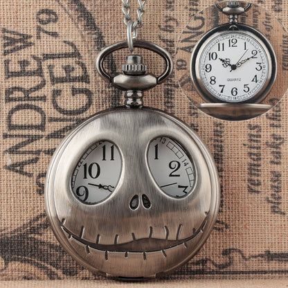 Skeleton Face Retro Pocket Watch