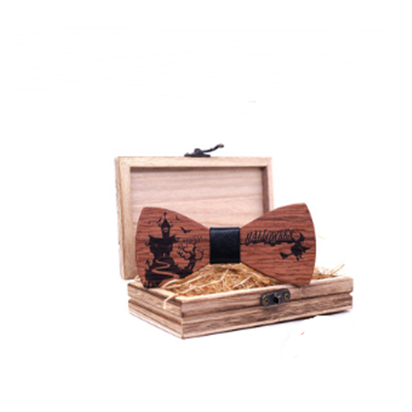 Wooden Halloween Bow Tie