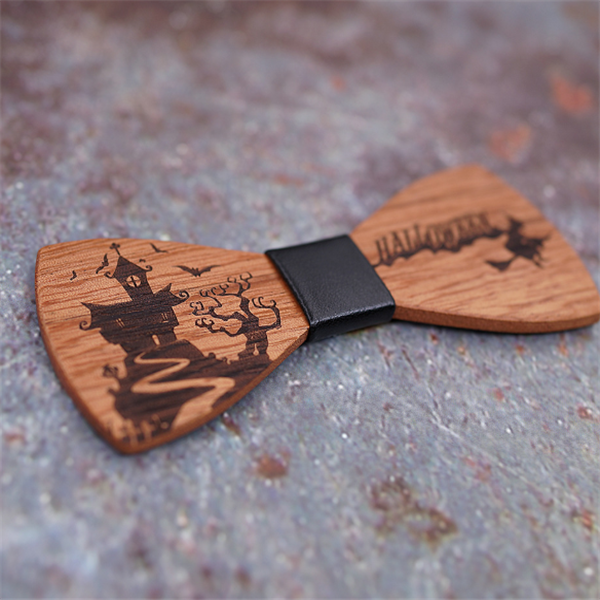 Wooden Halloween Bow Tie