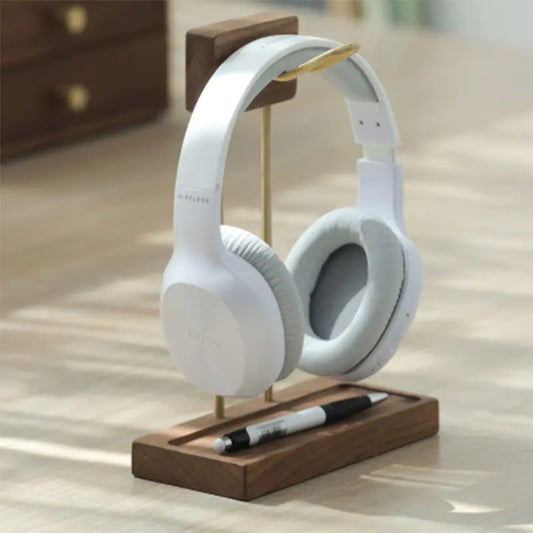 Walnut Wood Headphone Stand with USB