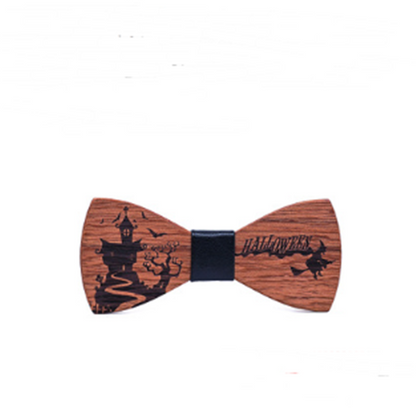 Wooden Halloween Bow Tie