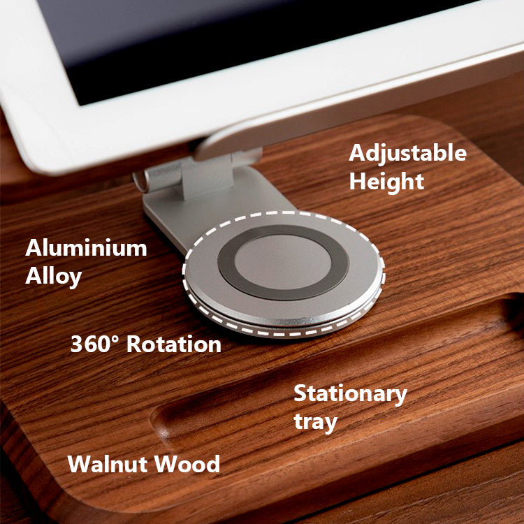 Adjustable Walnut Wood Book & Laptop Stand