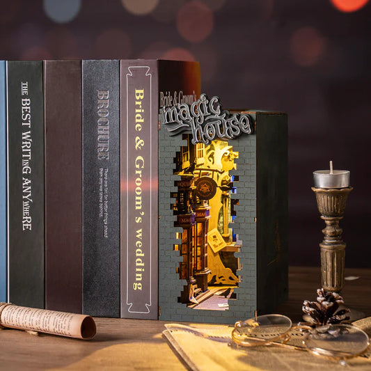 Magical book nook kit with glowing LED lights