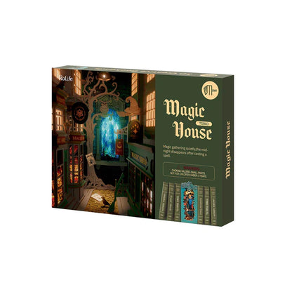 Wooden puzzle book nook with enchanted details