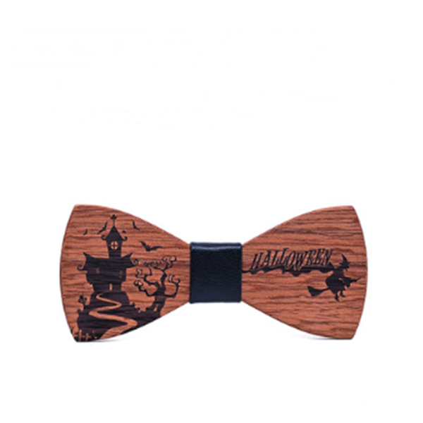 Wooden Halloween Bow Tie