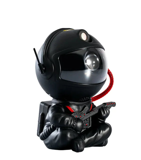 Black astronaut lamp with guitar – starry sky projector night light