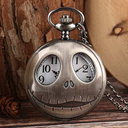 Skeleton Face Retro Pocket Watch