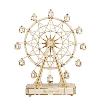 DIY music box puzzle with rotating wheel