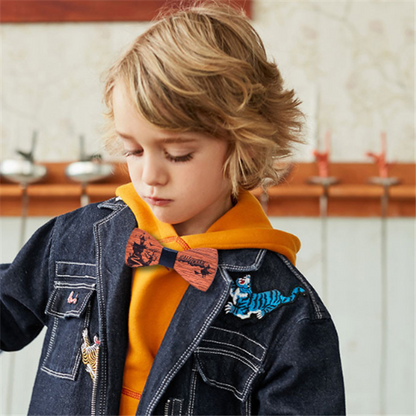 Wooden Halloween Bow Tie