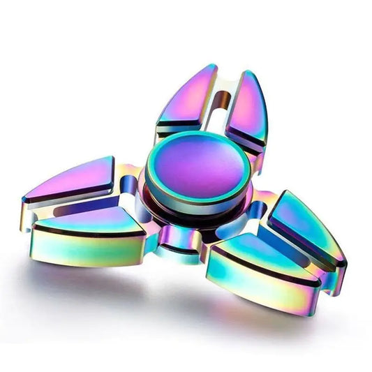 Luminous tri fidget spinner glowing in the dark