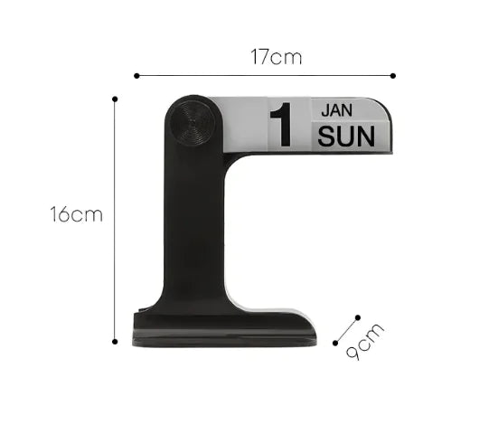 Black modern page flip desk calendar with bold date display