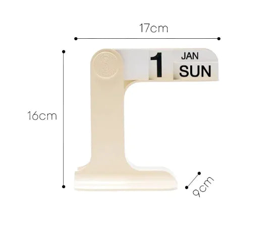 Milky white flip-style desk calendar with clean, modern design