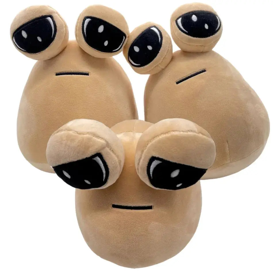 Mr. Pou soft alien plush toy with multiple eyes