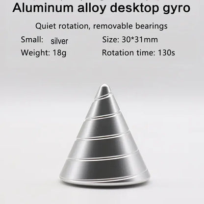 Close-up of premium metal spinner cone for desk