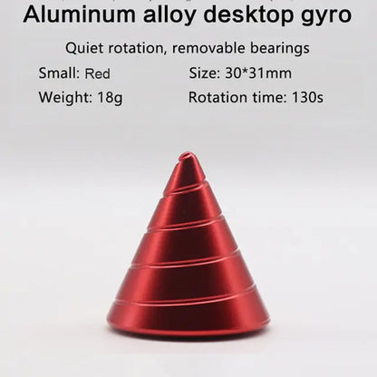 Spinning cone desk toy showing smooth and satisfying motion
