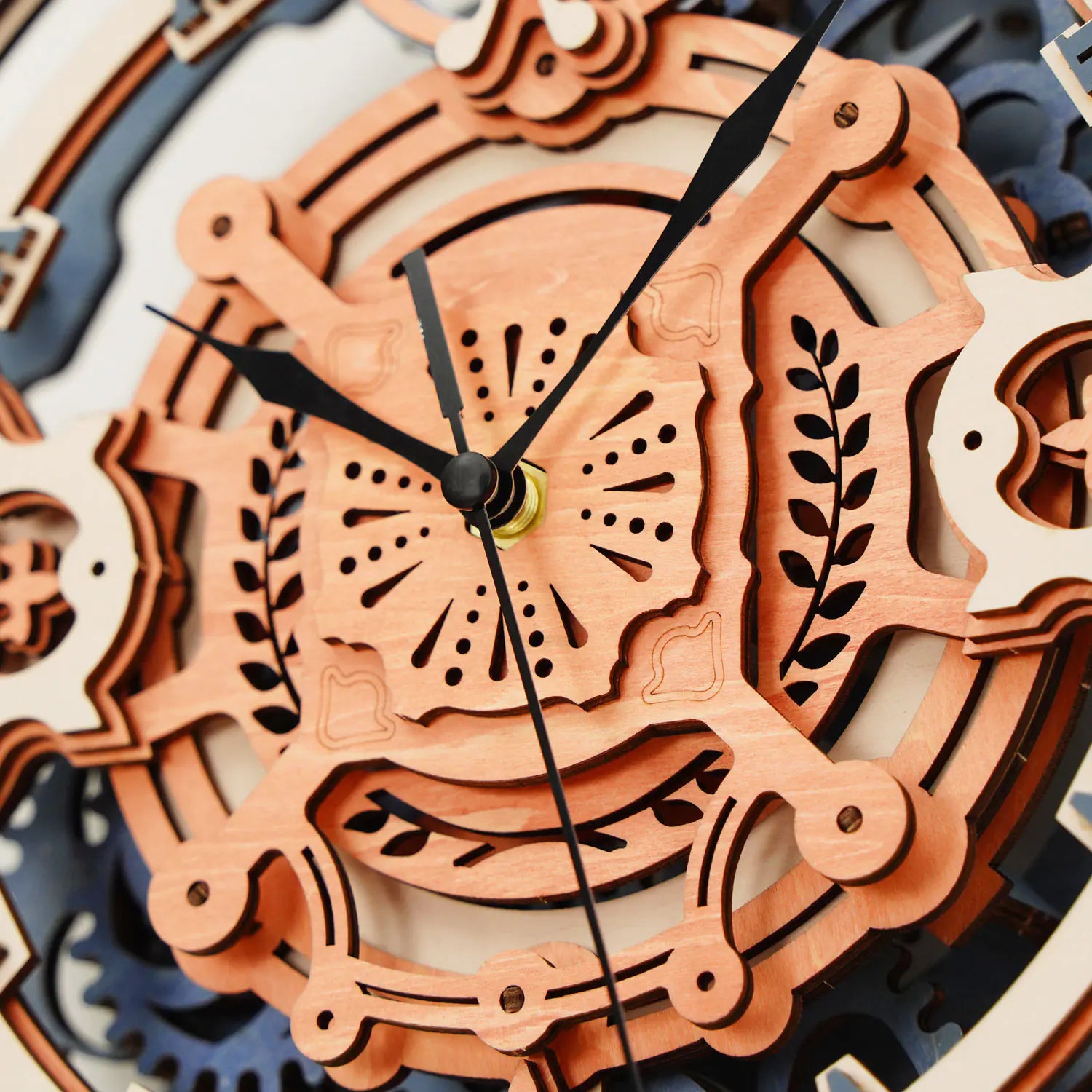 Wooden wall clock puzzle DIY kit